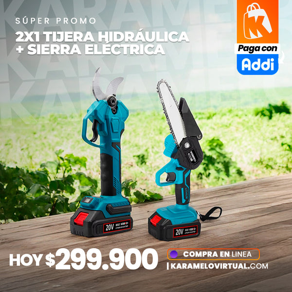 KIT TIJERA Y MOTOSIERRA DE MANO
