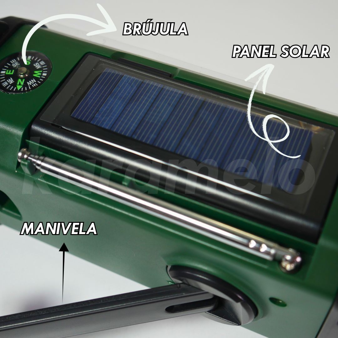 RADIO LINTERNA DE EMERGENCIA SOLAR