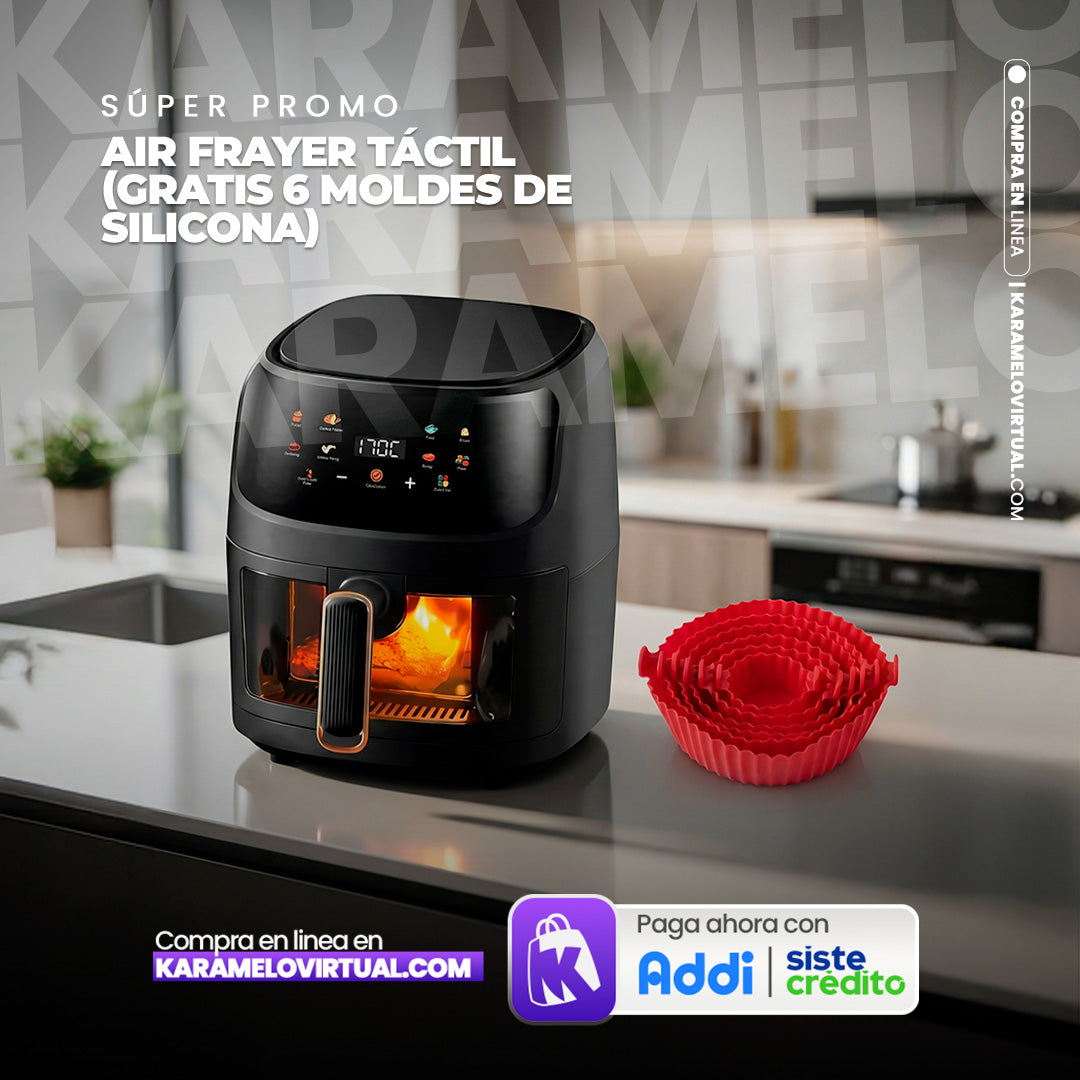 AIR FRAYER TACTIL 8 LITROS + MOLDES GRATIS DE SILICONA