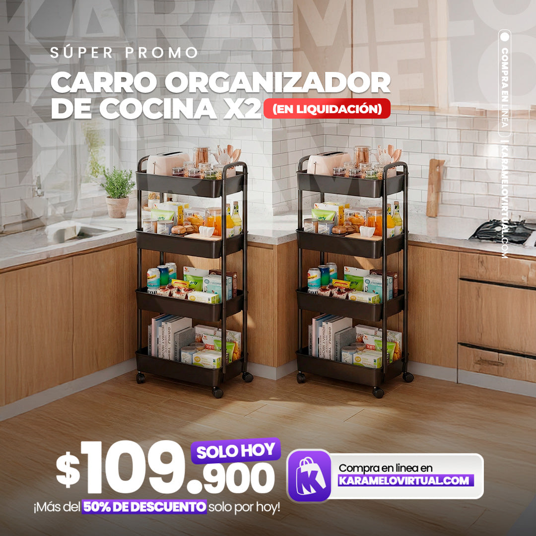 COMBO CARRO ORGANIZADOR DE COCINA X2