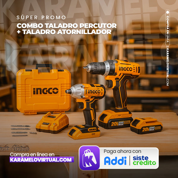 COMBO TALADRO PERCUTOR + TALADRO ATORNILLADOR DE IMPACTO