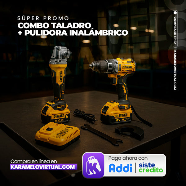 COMBO TALADRO Y PULIDORA INALAMBRICO