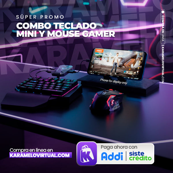 COMBO TECLADO 1 MANO Y MOUSE GAMER
