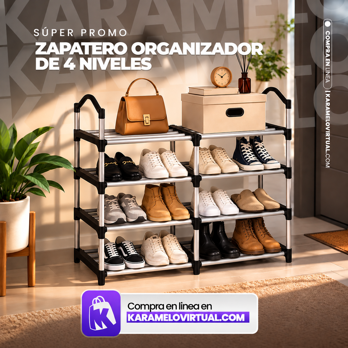 ZAPATERO ORGANIZADOR DE 4 NIVELES