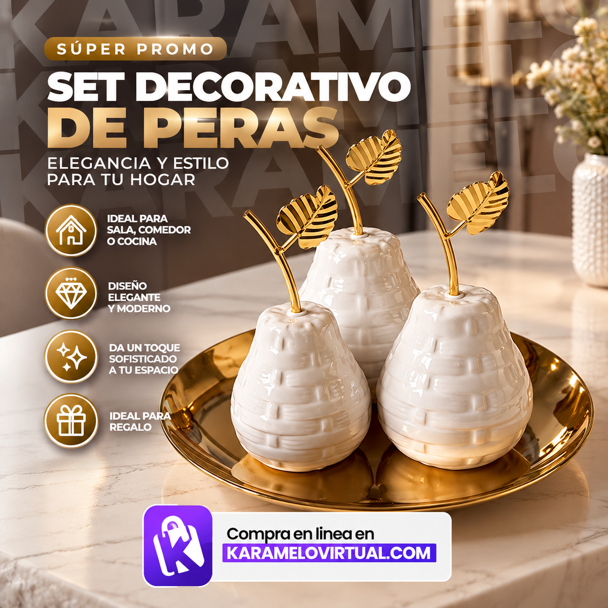 SET DECORATIVO DE PERAS