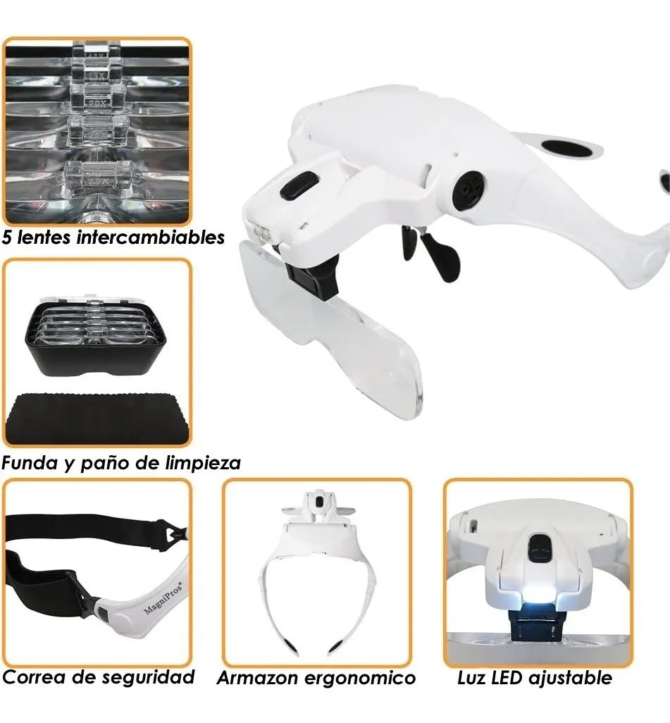 GAFAS LUPAS CON LUZ LED