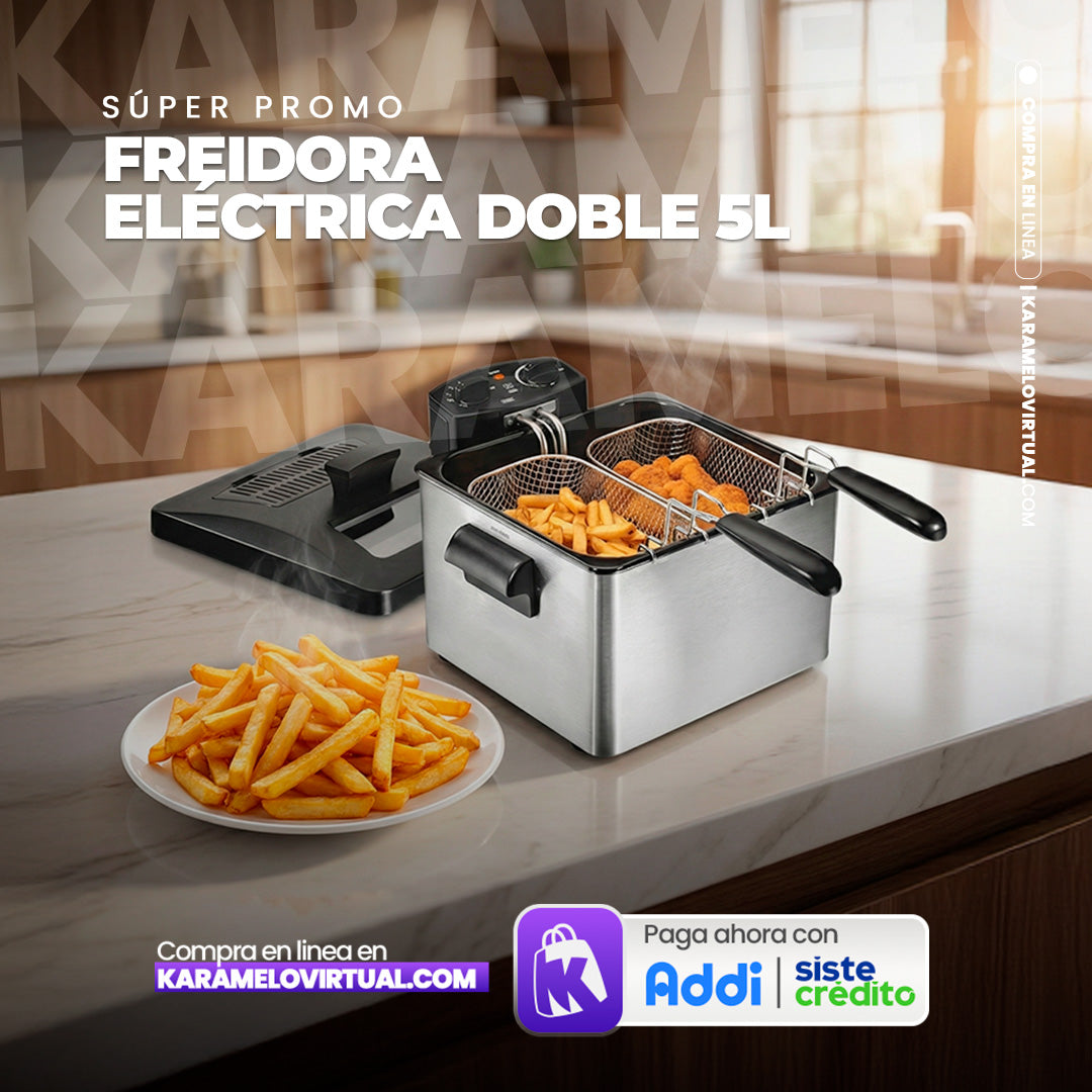 FREIDORA ELECTRICA DOBLE 5 LITROS