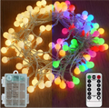Luces Decorativas 5 metros Bombillos Bola Dual Amarilla/multicolor