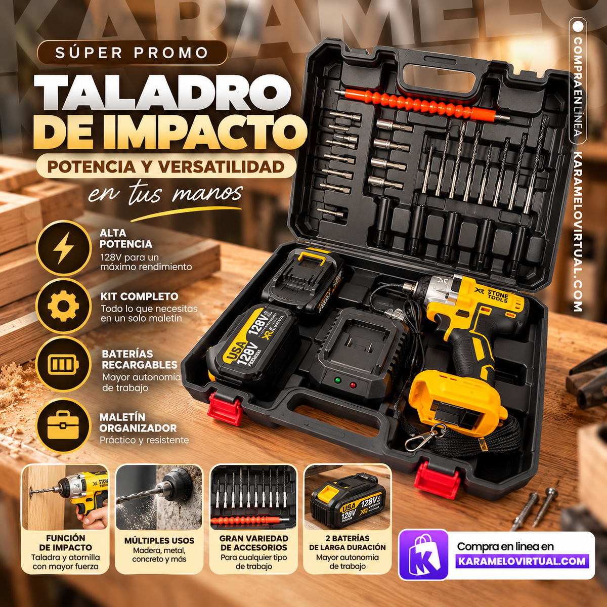 KIT TALADRO DE IMPACTO