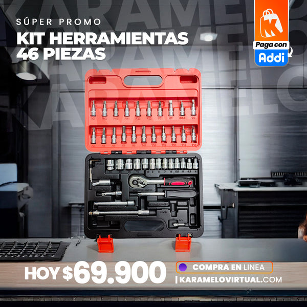 KIT HERRAMIENTAS 46 PIEZAS GRANDES