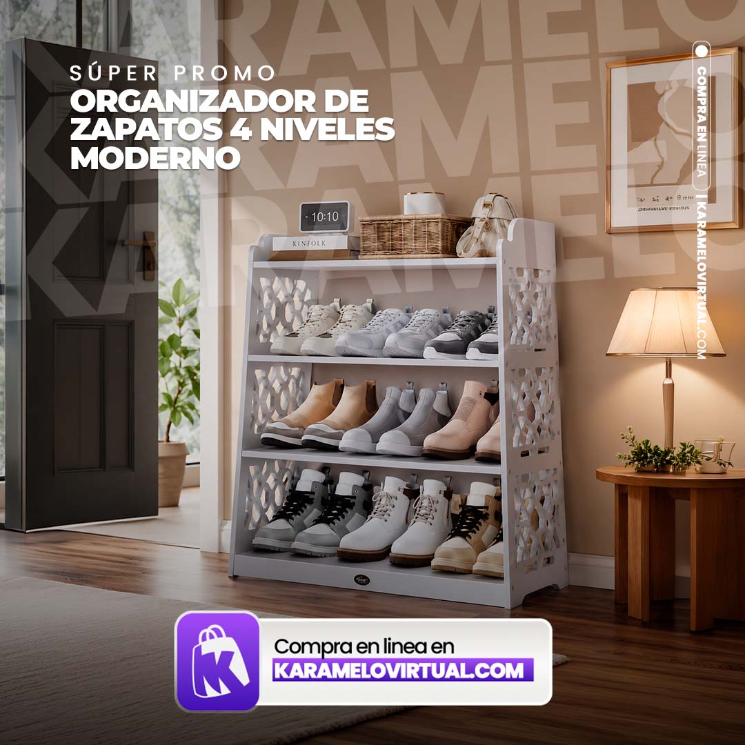 ORGANIZADOR DE ZAPATOS 4 NIVELES MODERNO