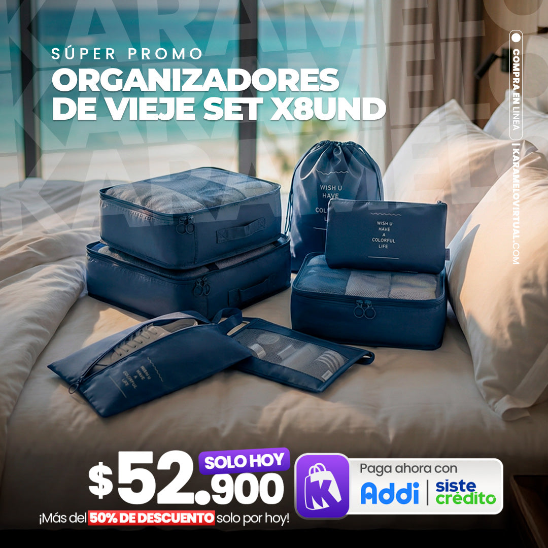 SET ORGANIZADOR DE MALETA X8