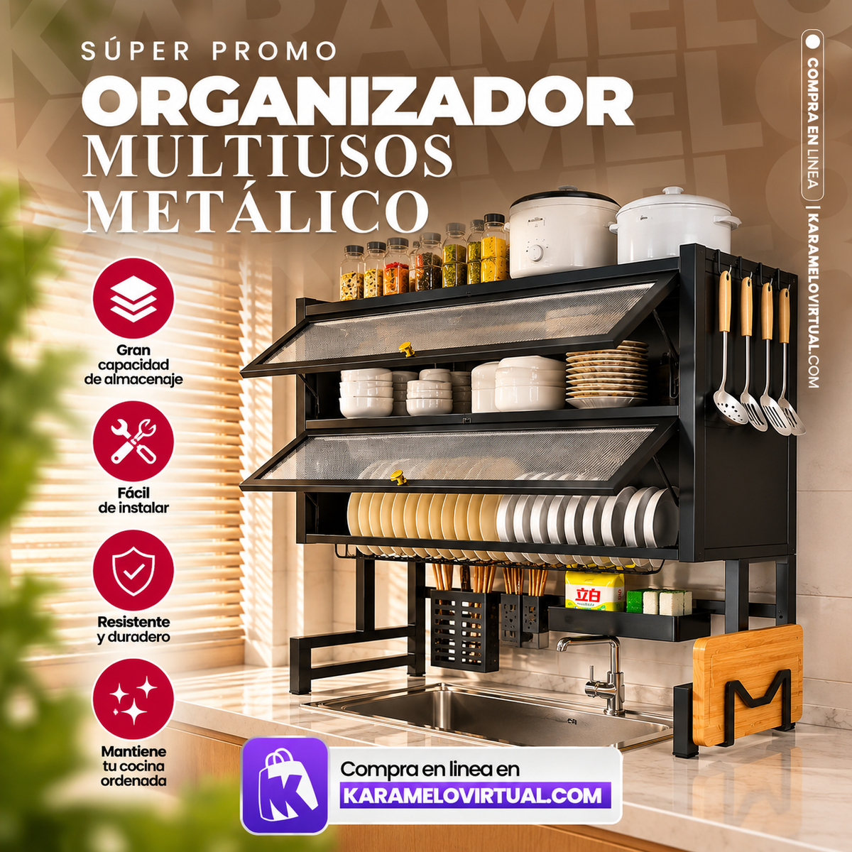 ORGANIZADOR MULTIUSOS METALICO