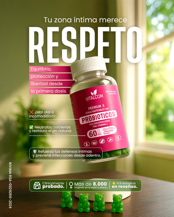 GOMITAS PROBIOTICAS PARA EL CUIDADO INTIMO FEMENINO