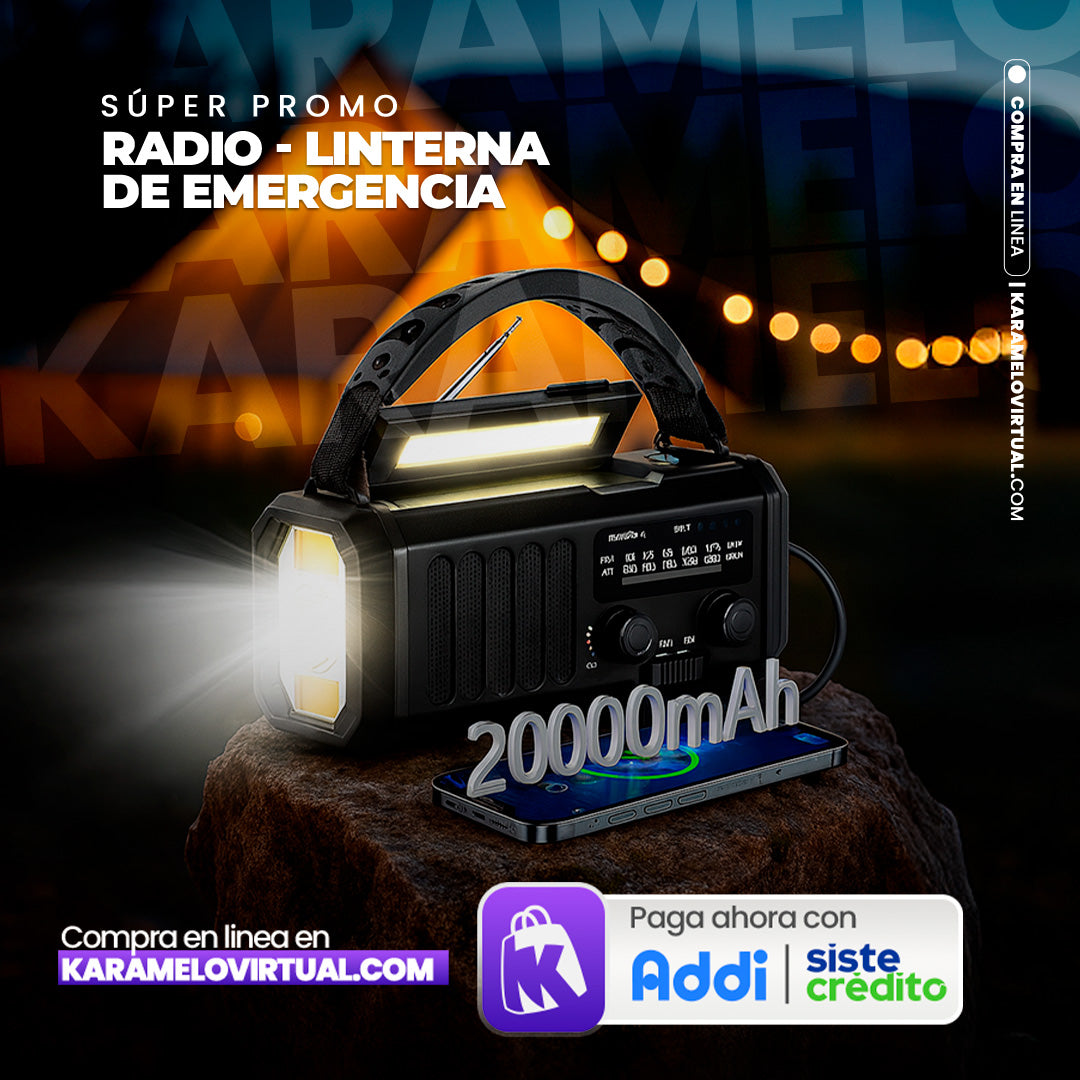 RADIO LINTERNA DE EMERGENCIA SOLAR