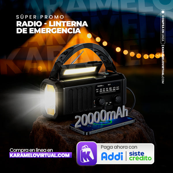 RADIO LINTERNA DE EMERGENCIA SOLAR