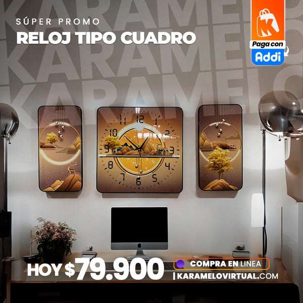 RELOJ DE PARED TIPO CUADRO