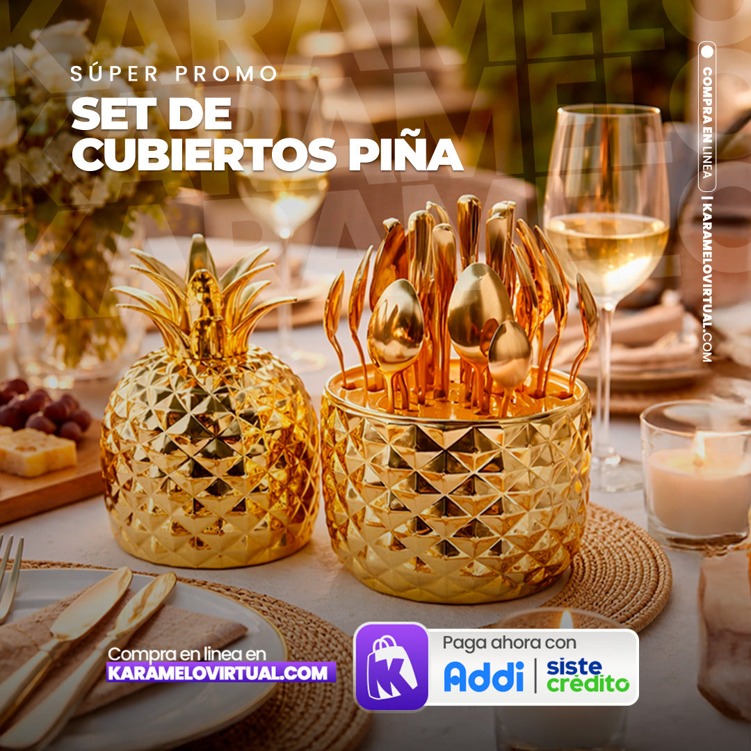 SET DE CUBIEROS DE LUJO EN FORMA DE PINA