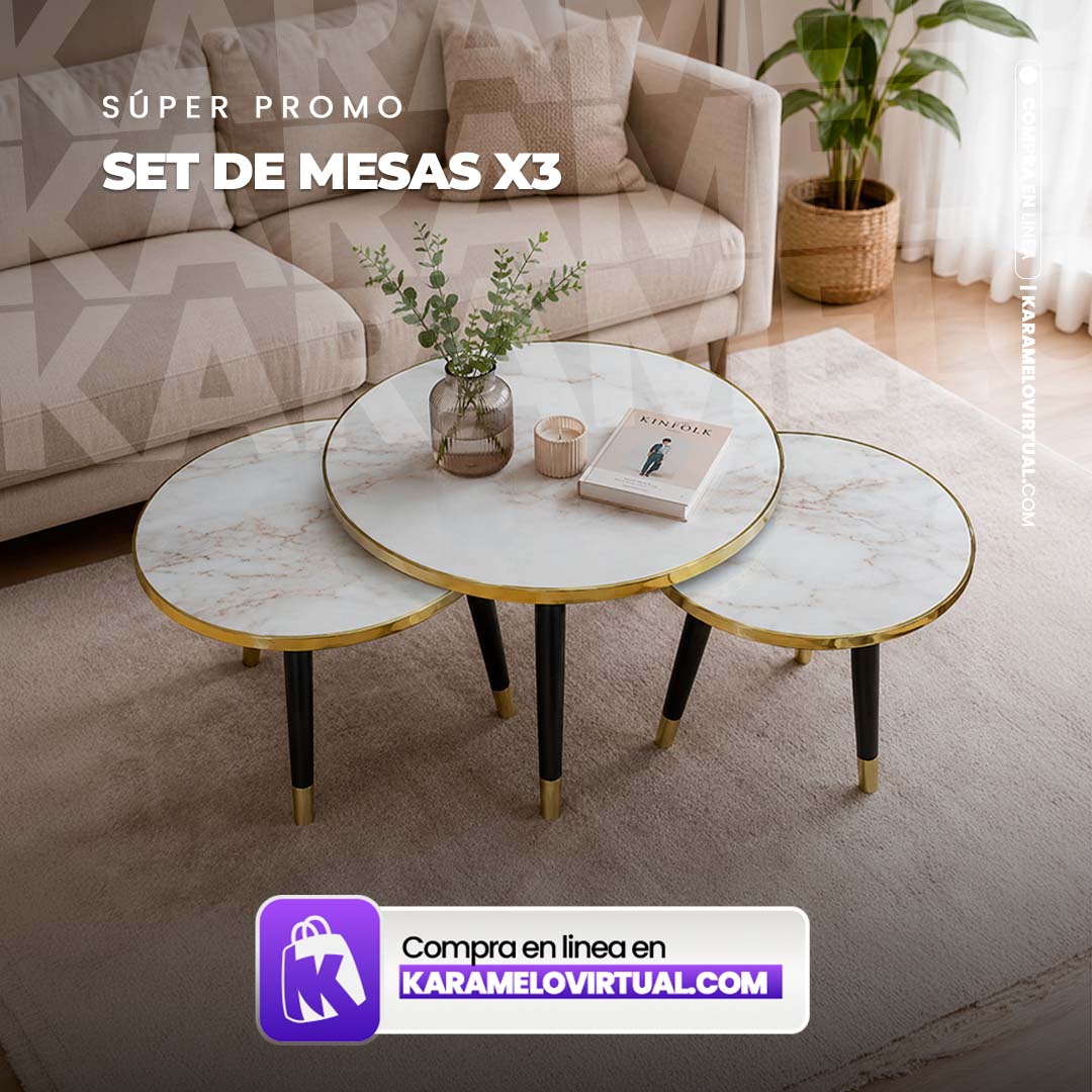 SET DE MESAS X3