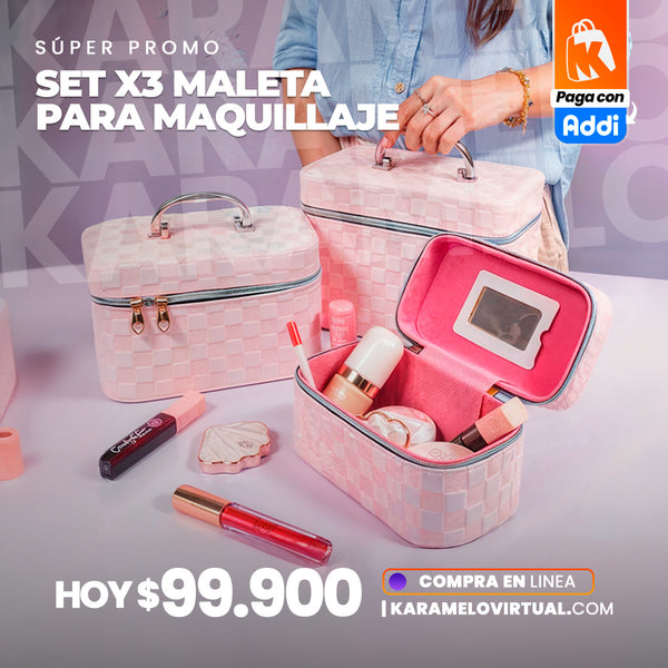 SET X3 MALETA MAQUILLAJE