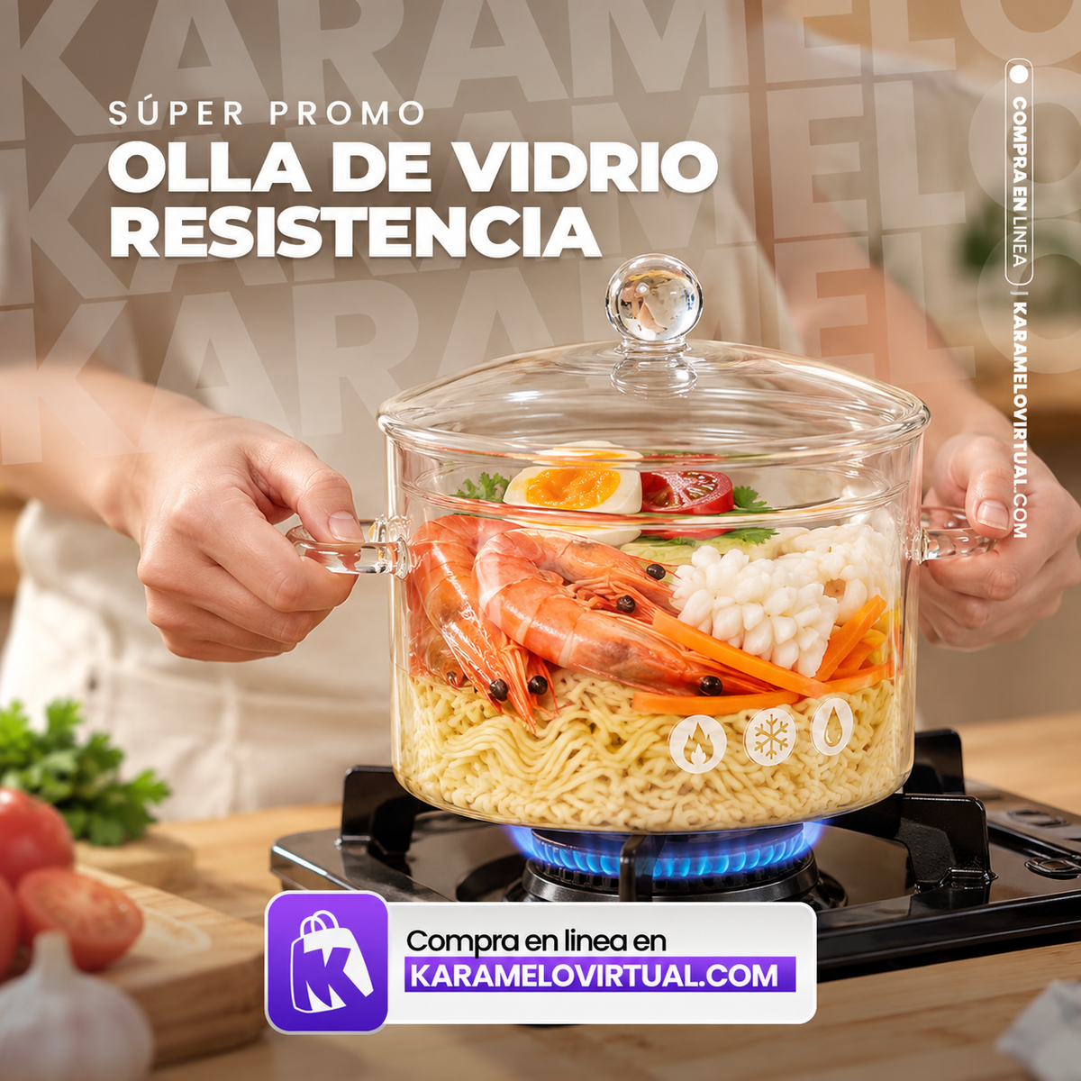 OLLA DE VIDRIO TEMPLADO