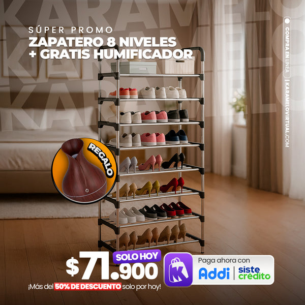 ZAPATERO 8 NIVELES + HUMIFICADOR GRATIS
