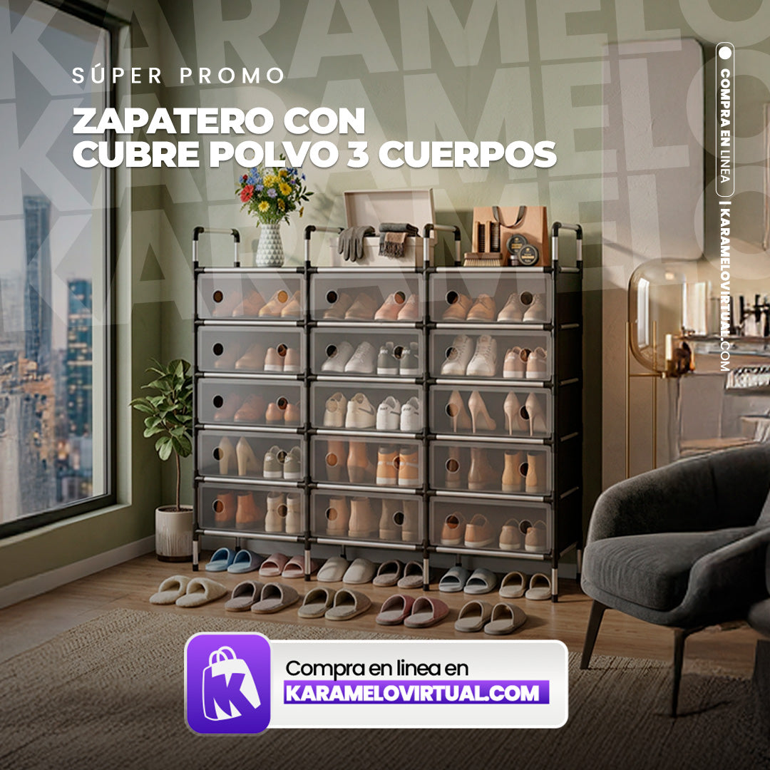 ZAPATERO CON CUBRE POLVO 3 CUERPOS